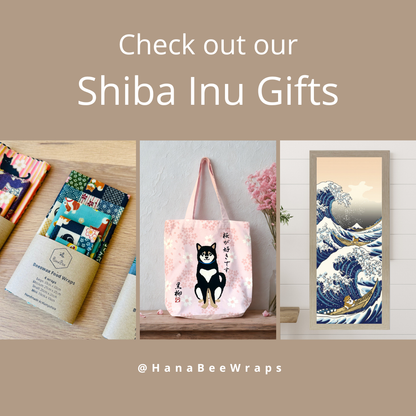 Shiba & The Great Wave, Furoshiki Gift Wrapping, 50 x 50cm