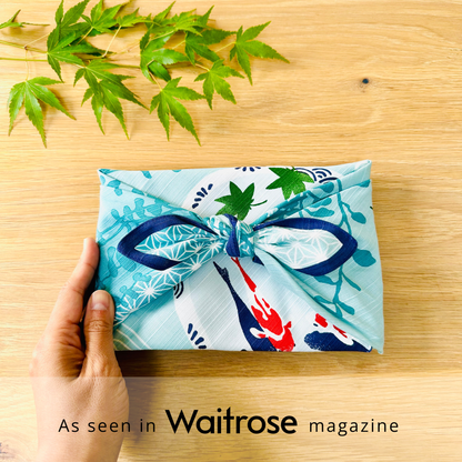 Japanese Furoshiki Cloth – Green Koi Gift Wrap (50×50cm)