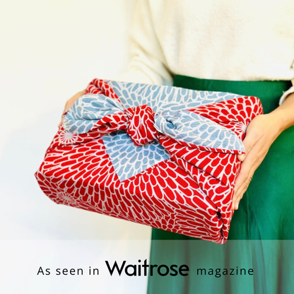 Japanese Furoshiki Cloth – Chrysanthemum Reversible by Isa Monyo (Large, 104×104cm)