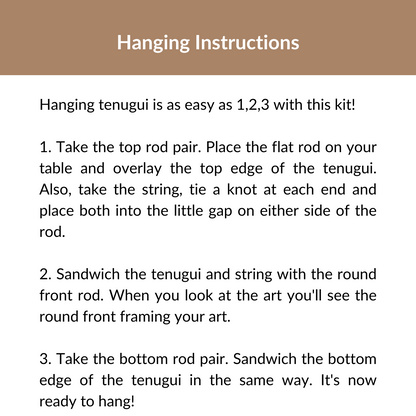 Magnetic Wood Tenugui Hanging Kit, White Beech Wood