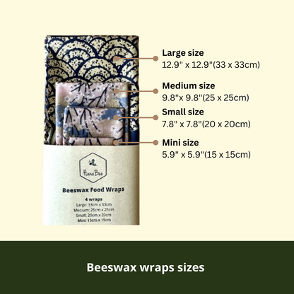 Navy and gold crane, Set of 4 Beeswax Food Wraps