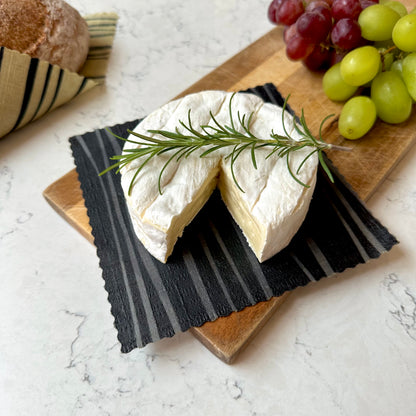 Japanese kimono stripe, Black and white, Minimalist, Set of 4 Beeswax Food Wraps