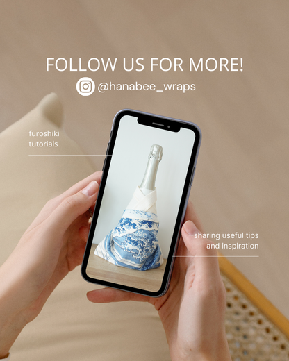 Eco‑Friendly Furoshiki Gift Wrap – Reusable 50 cm Cloth – Koi Fish & Wisteria Design