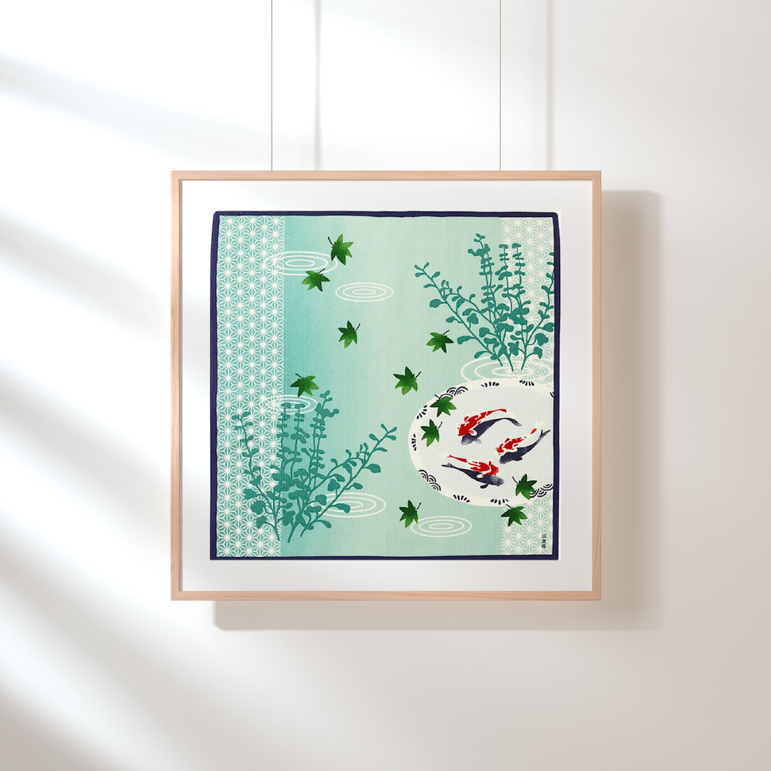 Green Koi, Furoshiki Gift Wrapping, 50 x 50cm