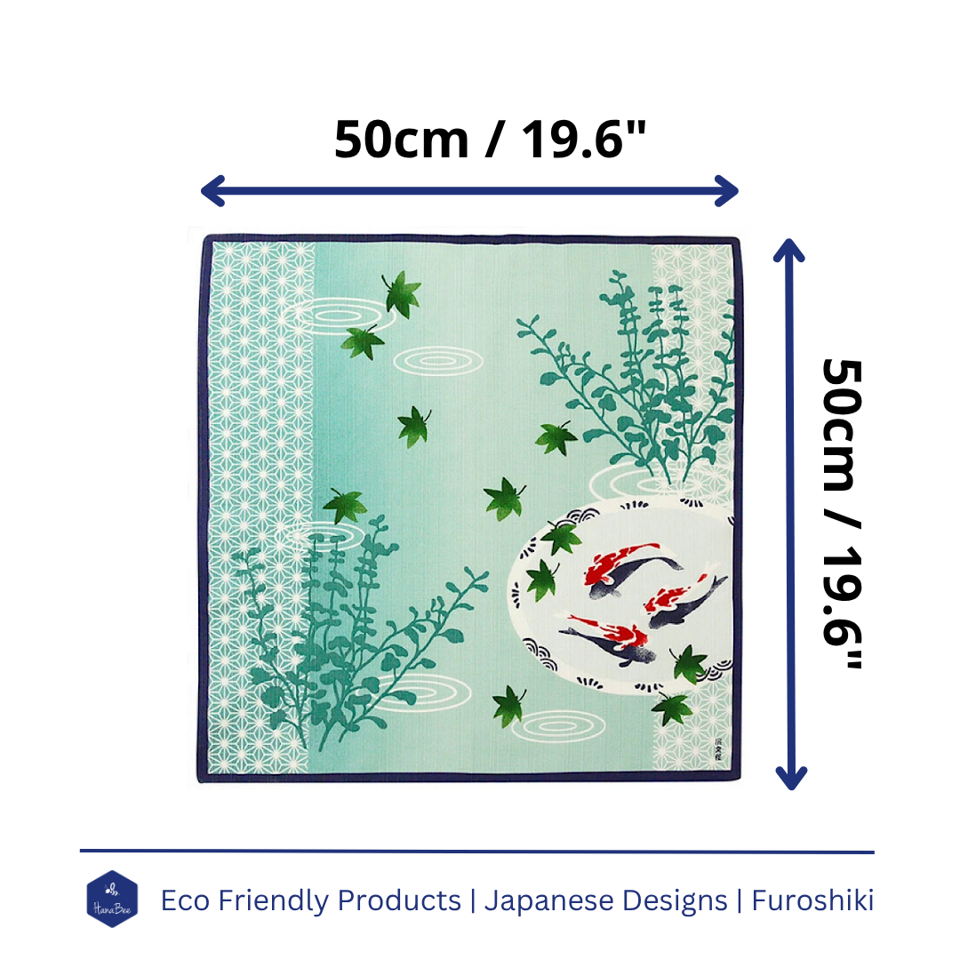 Green Koi, Furoshiki Gift Wrapping, 50 x 50cm