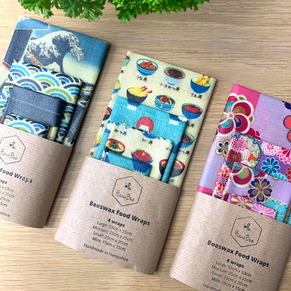 Donburi, set of 4 beeswax wraps