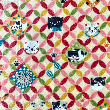 Pink Cat, set of 4 beeswax wraps no