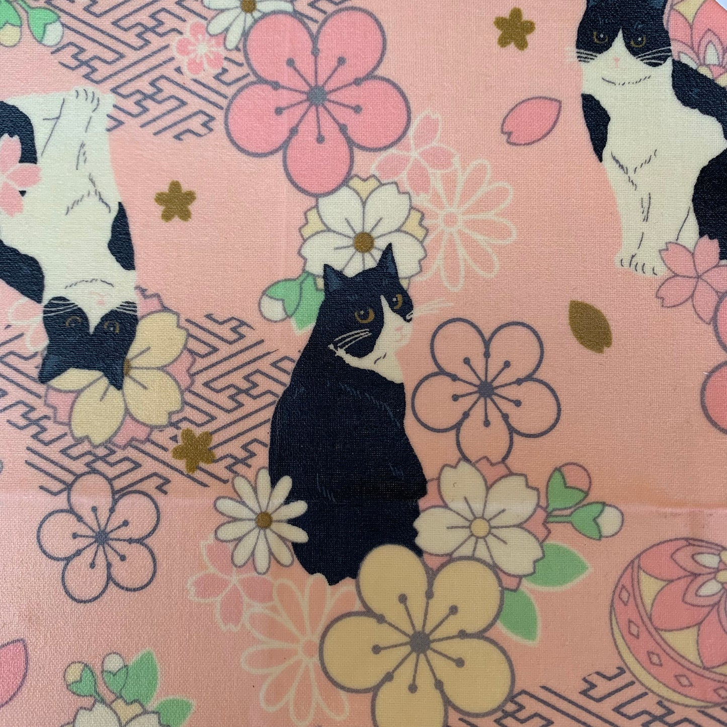 Pink Cat, set of 4 beeswax wraps no