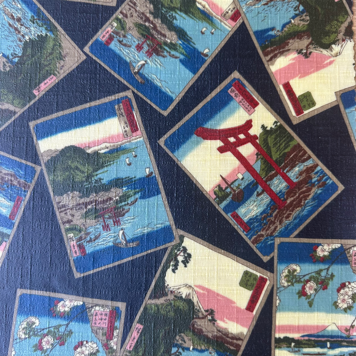Beeswax Food Wraps – Ukiyoe Art, Navy (Set of 4)
