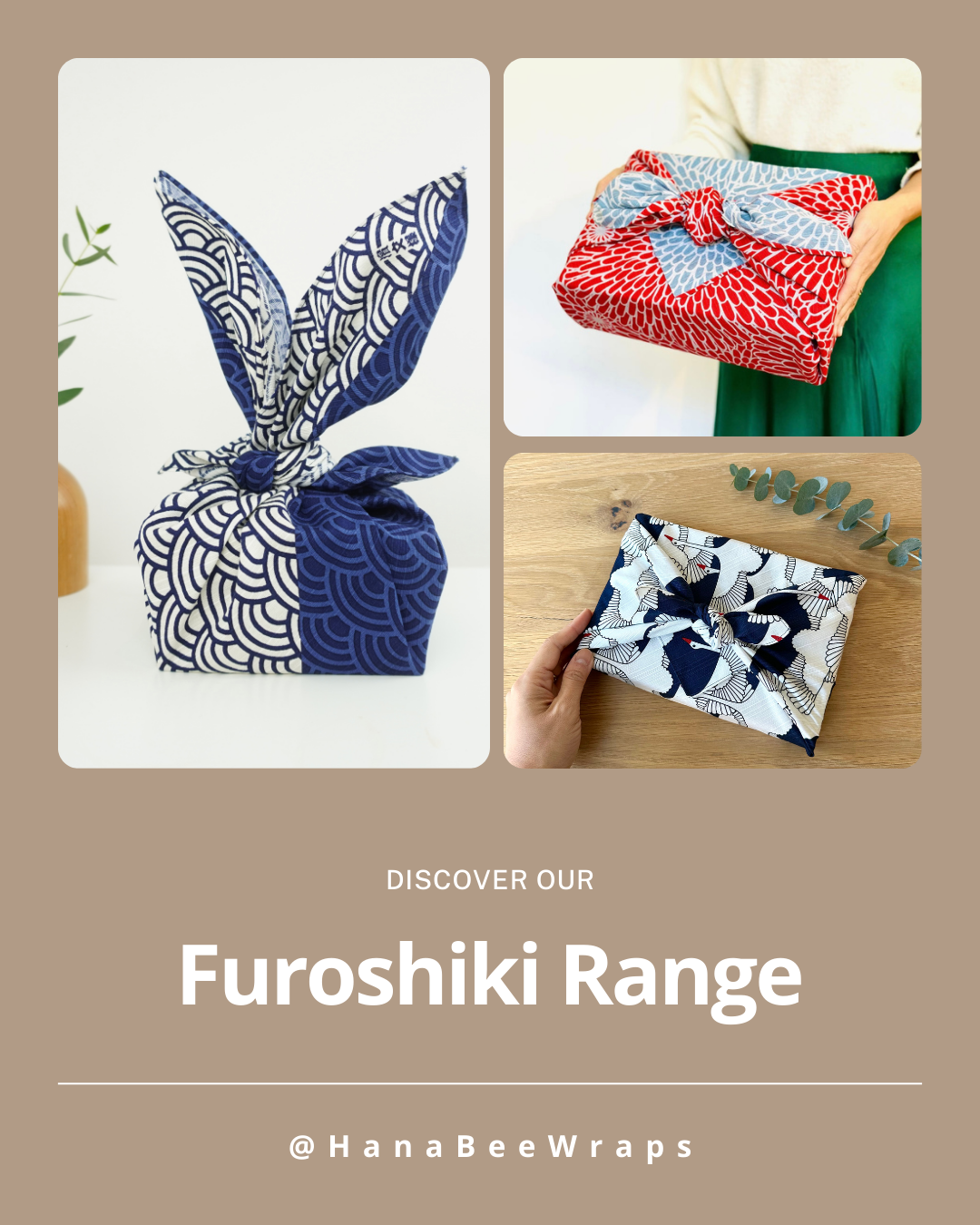 Eco‑Friendly Furoshiki Gift Wrap – Reusable 50 cm Cloth – Koi Fish & Wisteria Design