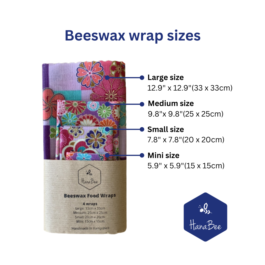 Purple, set of 4 beeswax wraps