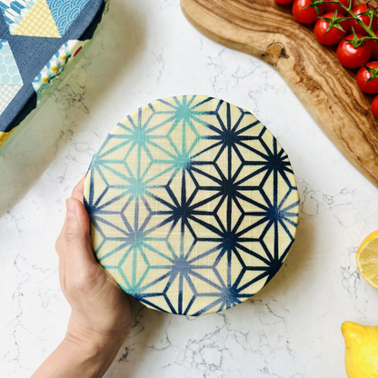 Beeswax Food Wraps – Onigiri Design (Handmade in the UK, Set of 4)