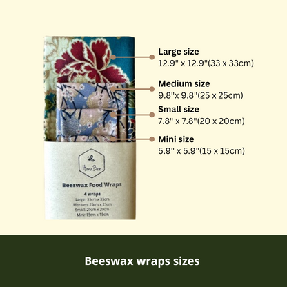 Peonies and Cranes in turquoise, Set of 4 Beeswax Food Wraps
