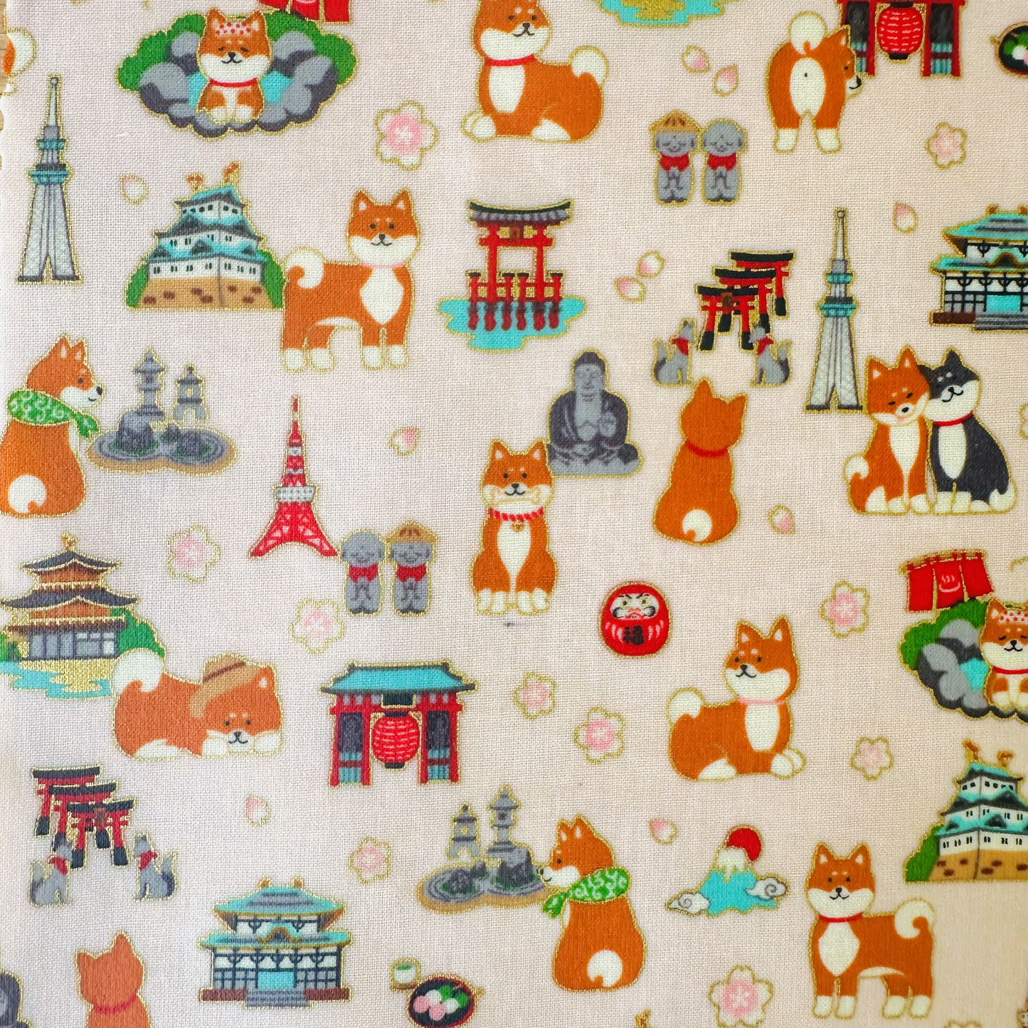 Beeswax Food Wraps – Shiba Design, Red and Pink (Set of 4)