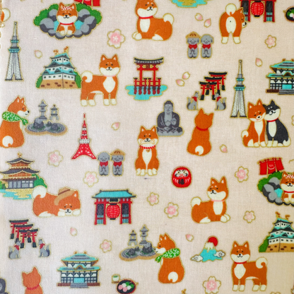 Beeswax Food Wraps – Shiba Design, Red and Pink (Set of 4)