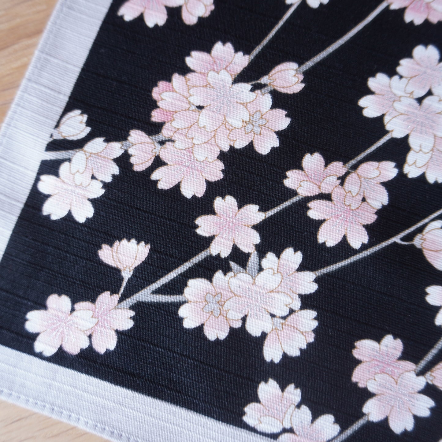 Black Cherry Blossoms, Sakura Furoshiki, 50 x 50cm