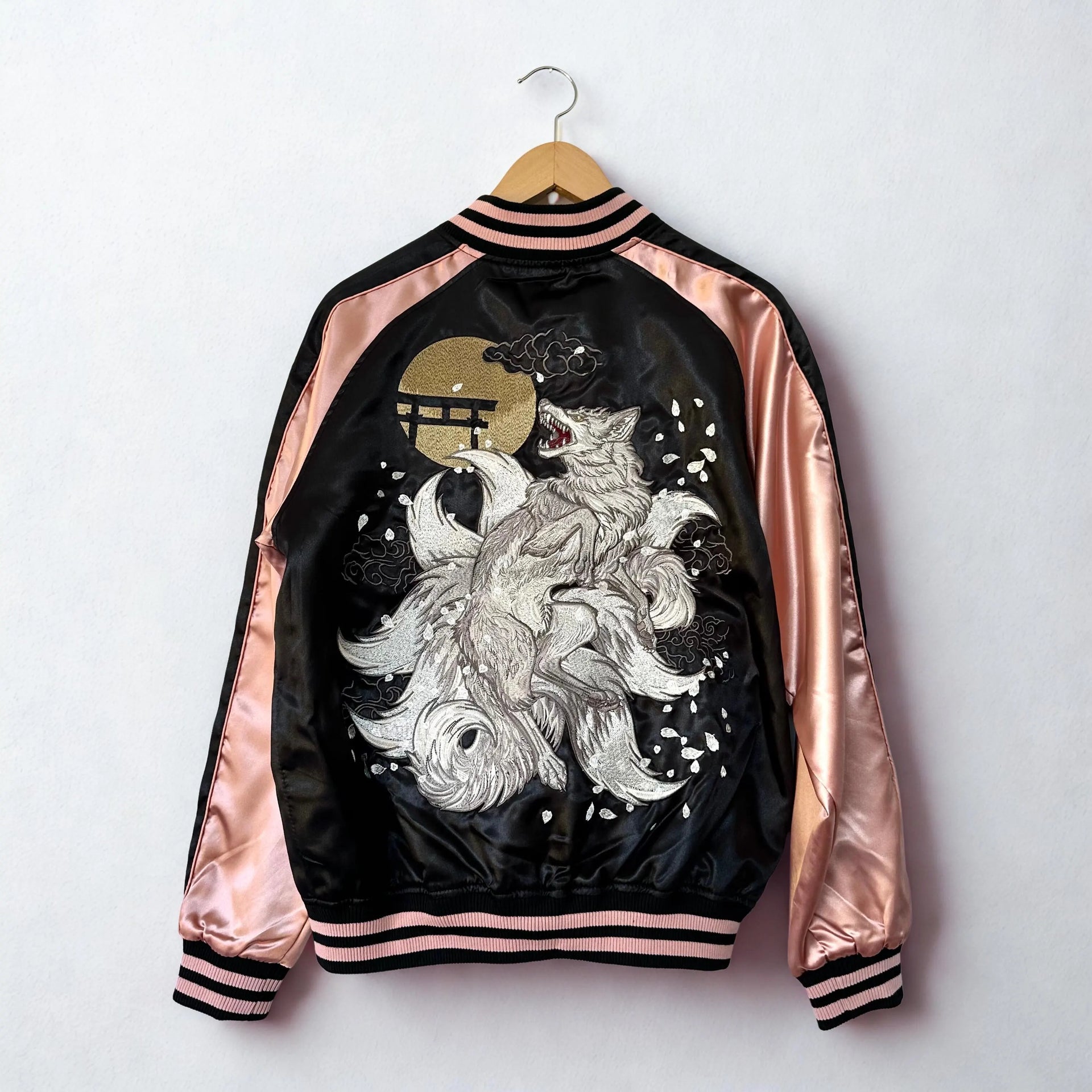 D*T様 JAPANESE EMBROIDERED JACKETS セット Japanese Skajan, Kyubi, Nine tailed fox, Embroidered Bomber Jacket