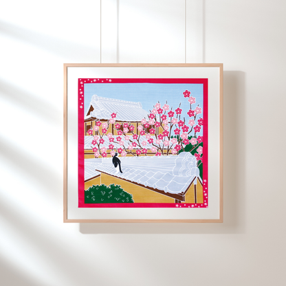 Japanese Furoshiki Cloth – Cat Spring Gift Wrap (50×50cm)