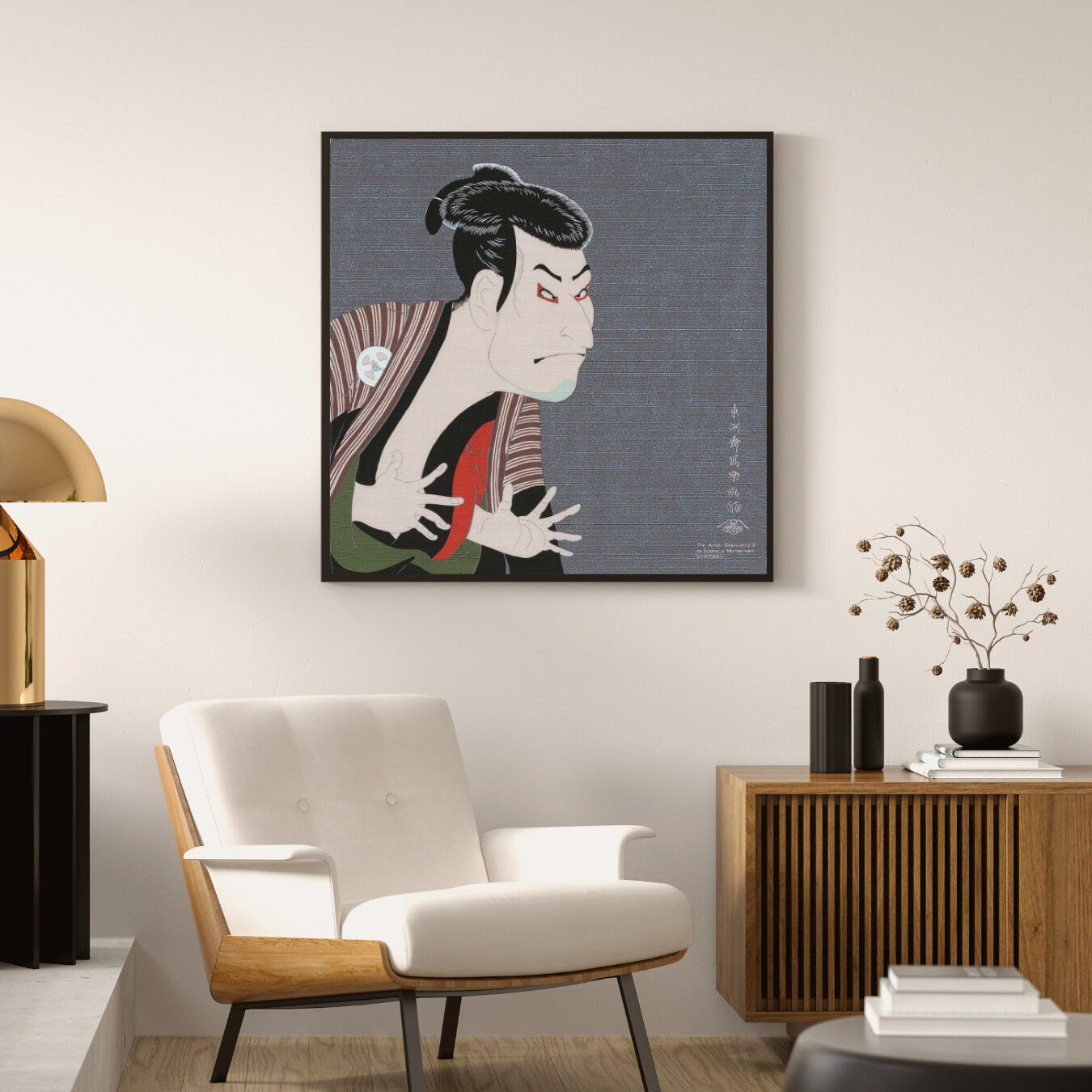 Sharaku, Japanese Art Furoshiki, 50 x 50cm