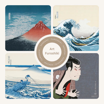 Red Fuji, Fine wind clear morning, Hokusai Furoshiki, 50 x 50cm