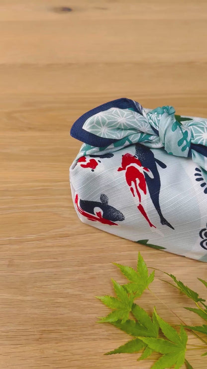 Green Koi, Furoshiki Gift Wrapping, 50 x 50cm