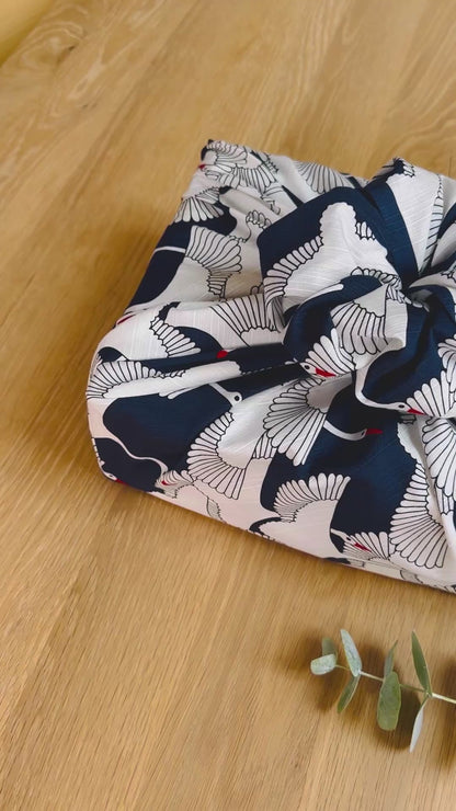 Large Furoshiki, Navy Crane, Furoshiki Bag, 90 x 90cm