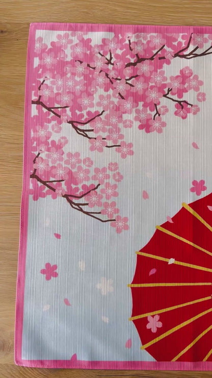 Eco‑Friendly Furoshiki Gift Wrap – Reusable 50 cm Cloth – Cute Shiba, Wagasa & Cherry Blossom Design