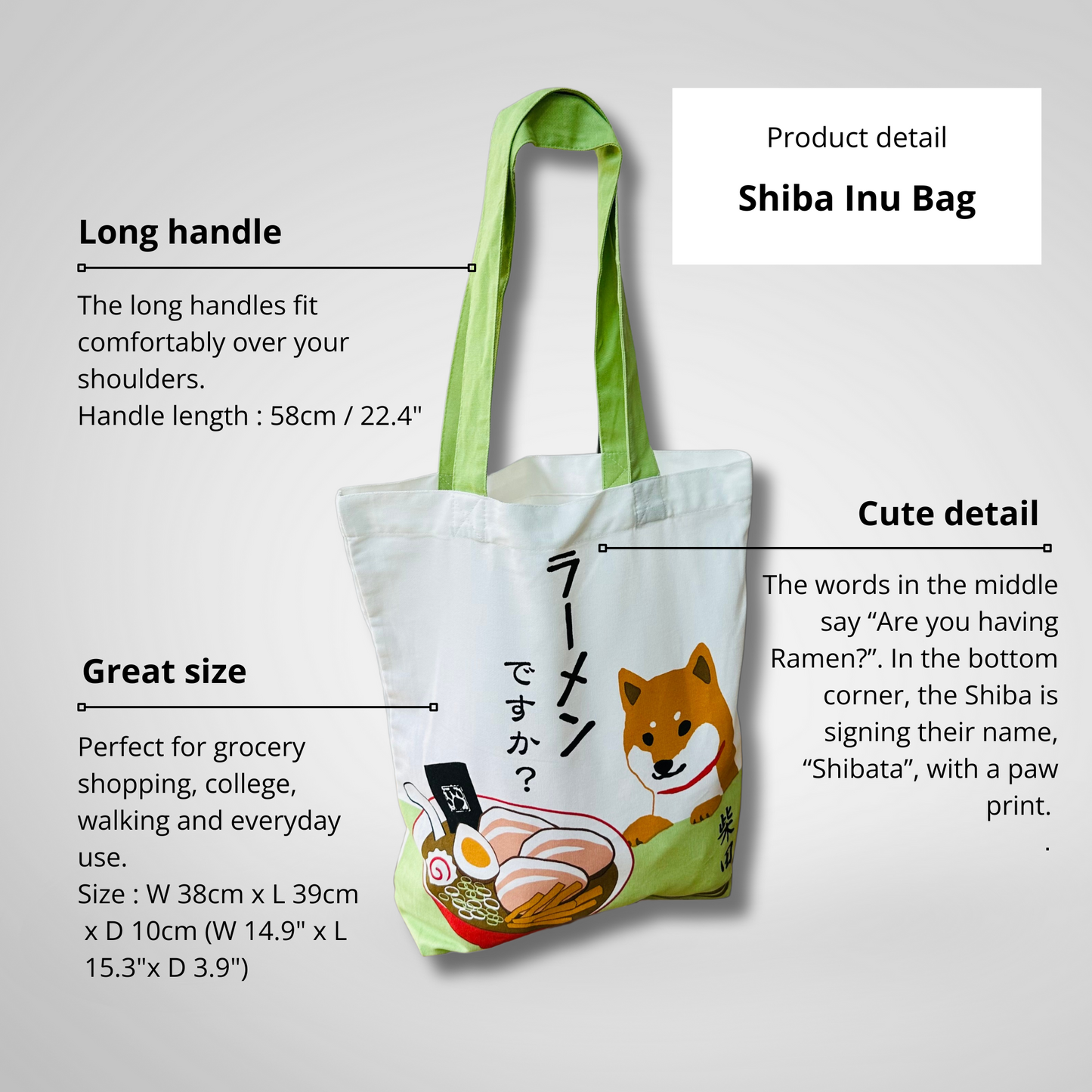 Ramen Shiba Inu - Canvas Tote Bag