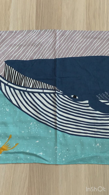 Blue Whale by kata kata Furoshiki, 50 x 50 cm