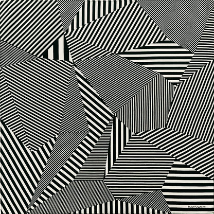 Large Furoshiki, Black and White Stripe, 97 x 97 cm