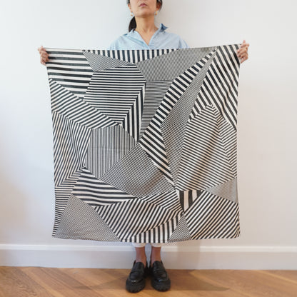 Large Furoshiki, Black and White Stripe, 97 x 97 cm
