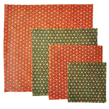 Christmas Beeswax Wraps - Limited Edition, set of 4 beeswax wraps